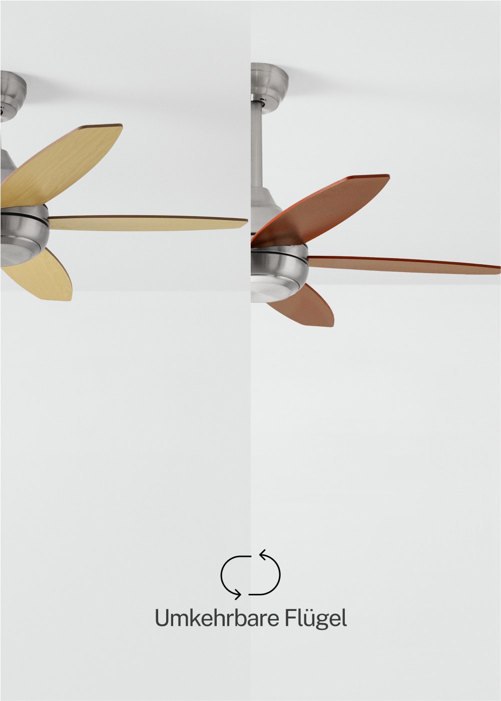 CREATE - WIND FLOWOOD - Leiser Deckenventilator 60W Ø107 cm , Galeriebild 3