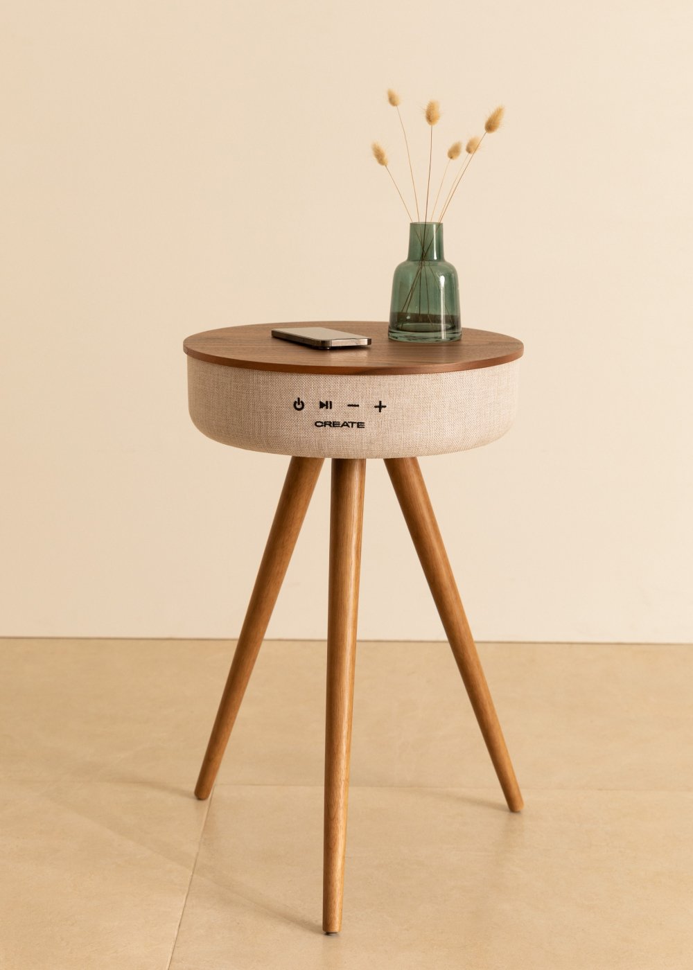 CREATE - SPEAKER TABLE 360 - Tischlautsprecher mit 360°-Rundum-Sound, Bluetooth und kabelloser Ladefunktion, Galeriebild 1