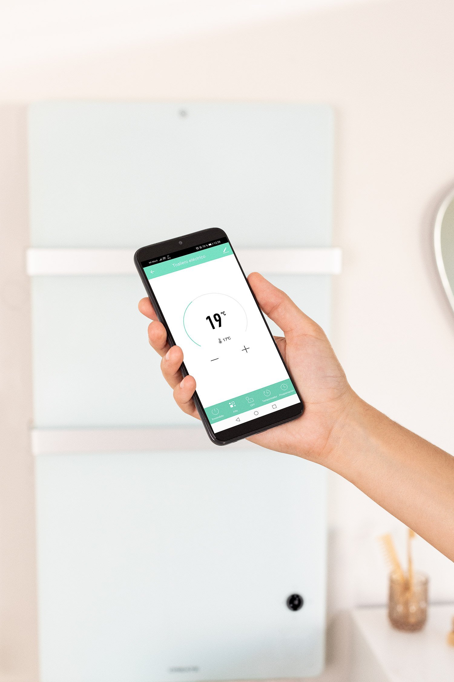 CREATE - WARM TOWEL CRYSTAL - Elektrischer Handtuchwärmer aus Glas mit WLAN 600W, Galeriebild 7