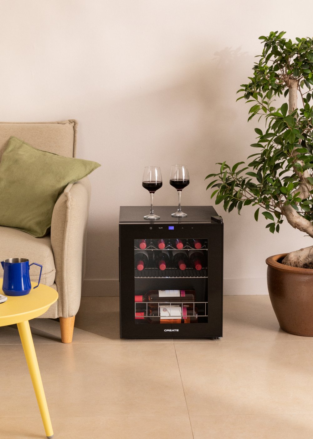 CREATE - WINECOOLER L15 - Elektrischer Weinkühlschrank für 12 oder 15 Flaschen mit Metallregalen, Galeriebild 1