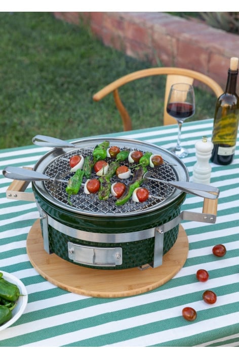 CREATE - BBQ KAMADO HIBACHI - Runder Barbecue mit Grillrost und Grillplatte