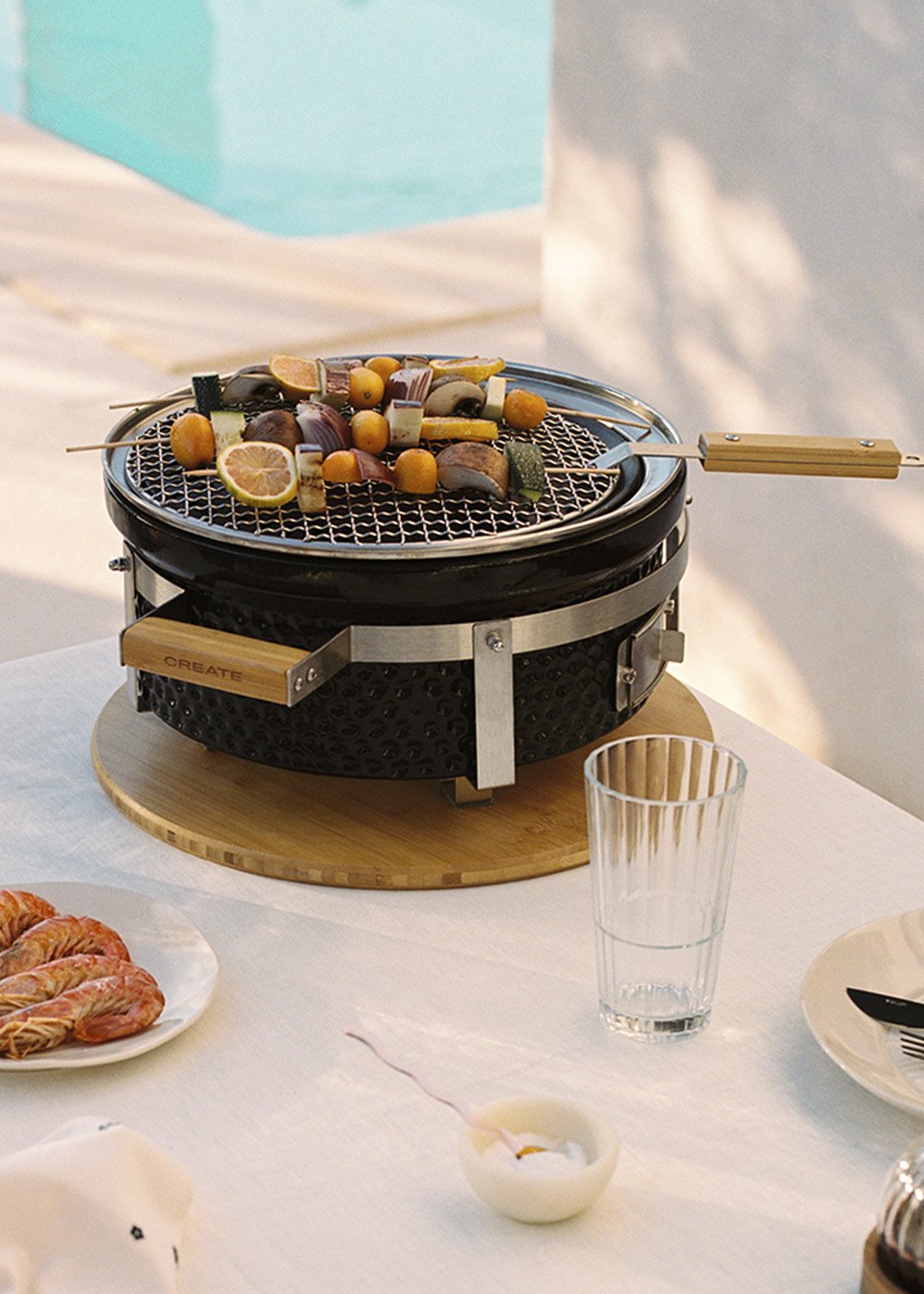 CREATE - BBQ KAMADO HIBACHI - Runder Barbecue mit Grillrost und Grillplatte, Galeriebild 1