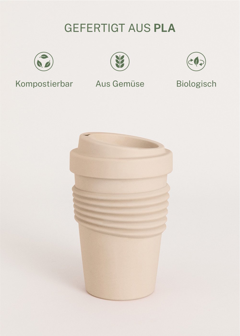 CREATE - KITCHENWARE OUTDOOR ECO - Kaffeetasse aus Recyclingmaterial mit Deckel, Galeriebild 4