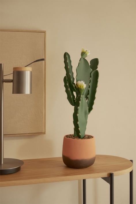 Künstlicher Kaktus mit Cereus-Blumen 52 cm