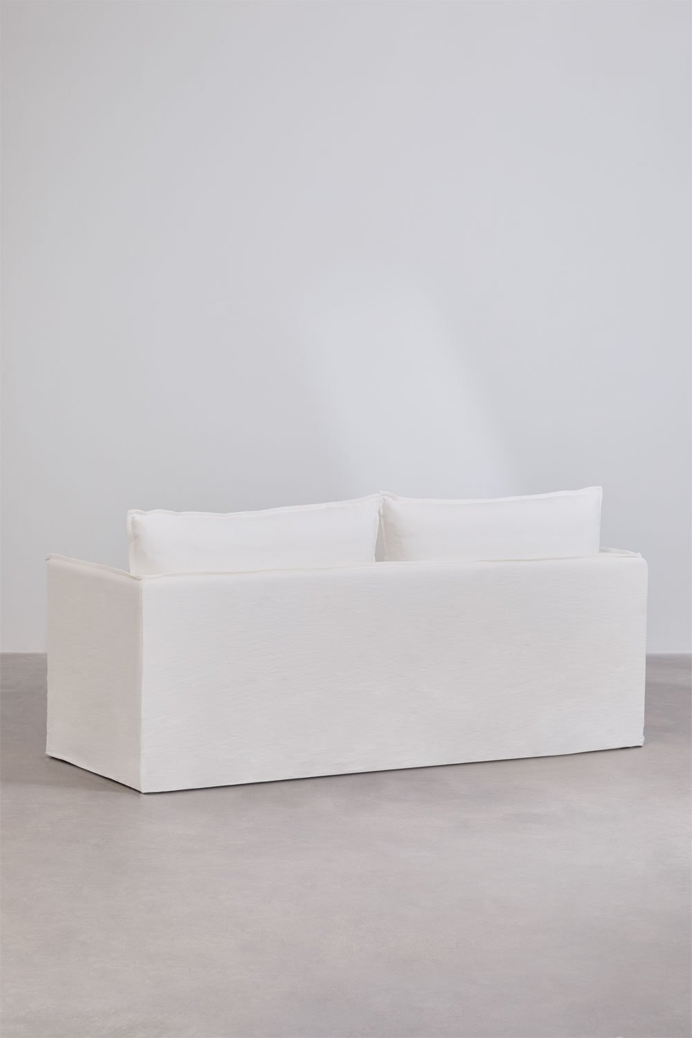 Wohnzimmerset mit einem 2-Sitzer-Sofa, einem 3-Sitzer-Sofa, einem Sessel und einem Pouf aus Leinen und Baumwolle Grace, Galeriebild 5