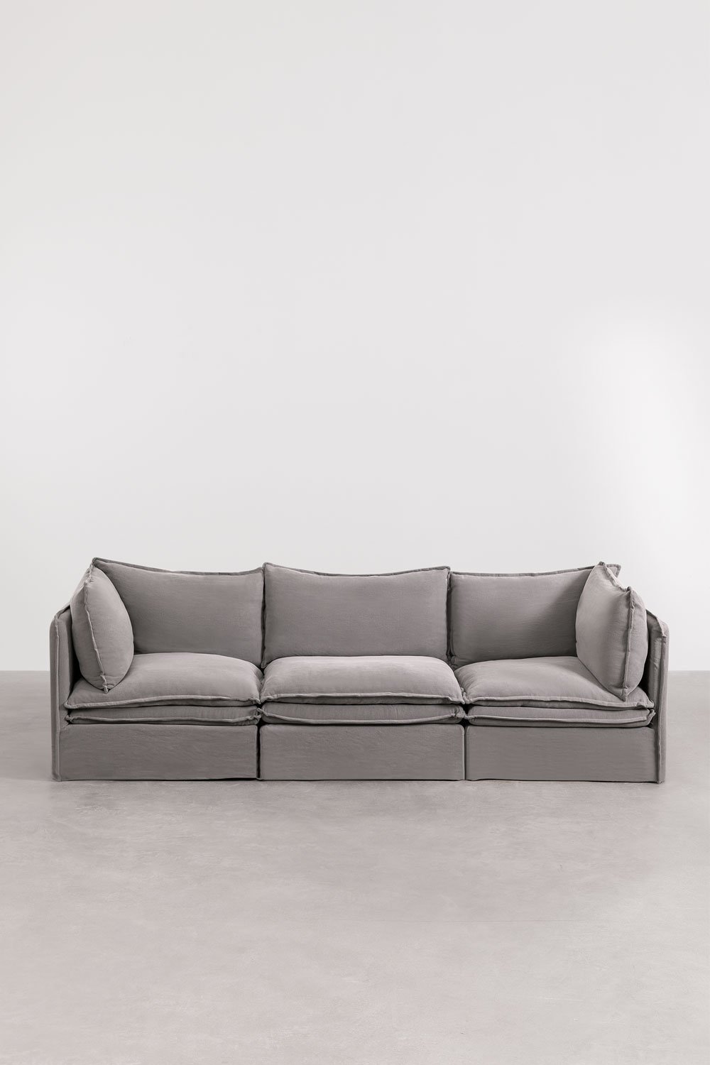 3-teiliges modulares Sofa aus Leinen und Baumwolle Grace, Galeriebild 3