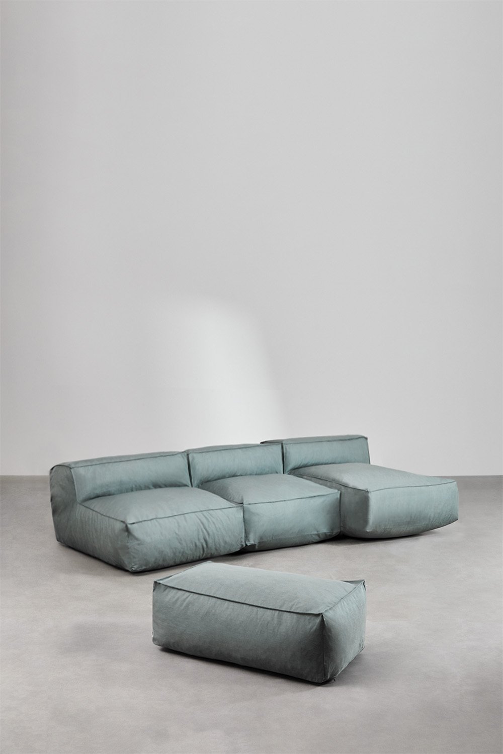 3-teiliges modulares Chaiselongue-Sofa und Puff-Dojans  , Galeriebild 1