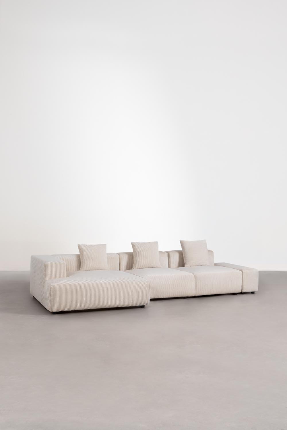 3-teiliges modulares Chaiselongue-Sofa für die linke Ecke (↔︎375 cm) Bruna, Galeriebild 1