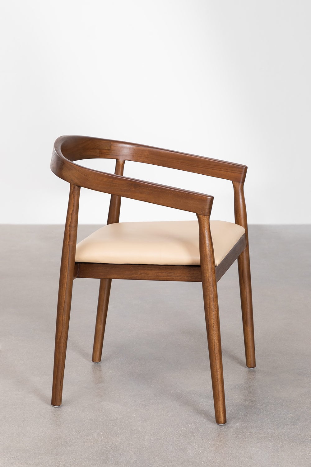 Pack mit 4 Esszimmerstühlen aus Teakholz und Visby-Leder, Galeriebild 4