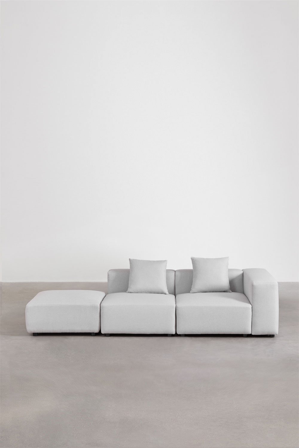 2-teiliges modulares Ecksofa mit hohem Armlehne und Hocker ↔︎285 cm Bruna, Galeriebild 4