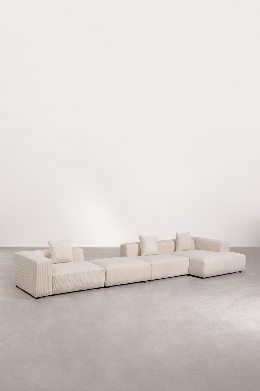 Modulares Sofa mit rechter Chaiselongue, 3-teilig mit hoher Armlehne und Hocker (↔︎480 cm) Bruna, Galeriebild 1