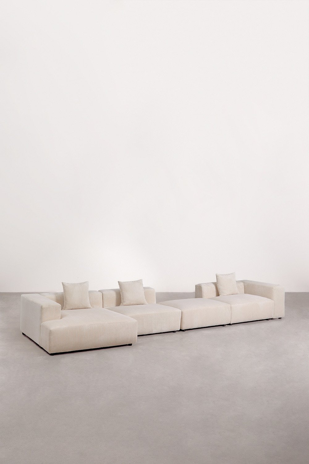 Modulares Sofa mit linker Chaiselongue, 3-teilig, mit hoher Armlehne und Hocker (↔︎480 cm) Bruna, Galeriebild 1