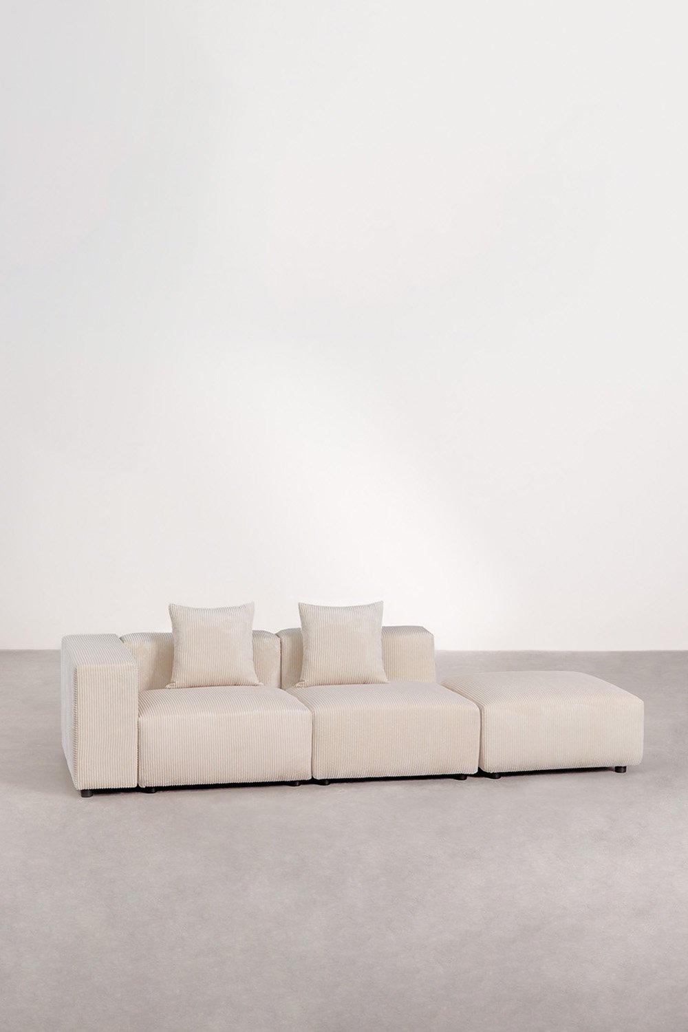 2-teiliges modulares Ecksofa links mit Pouf (↔︎285 cm) Bruna, Galeriebild 1