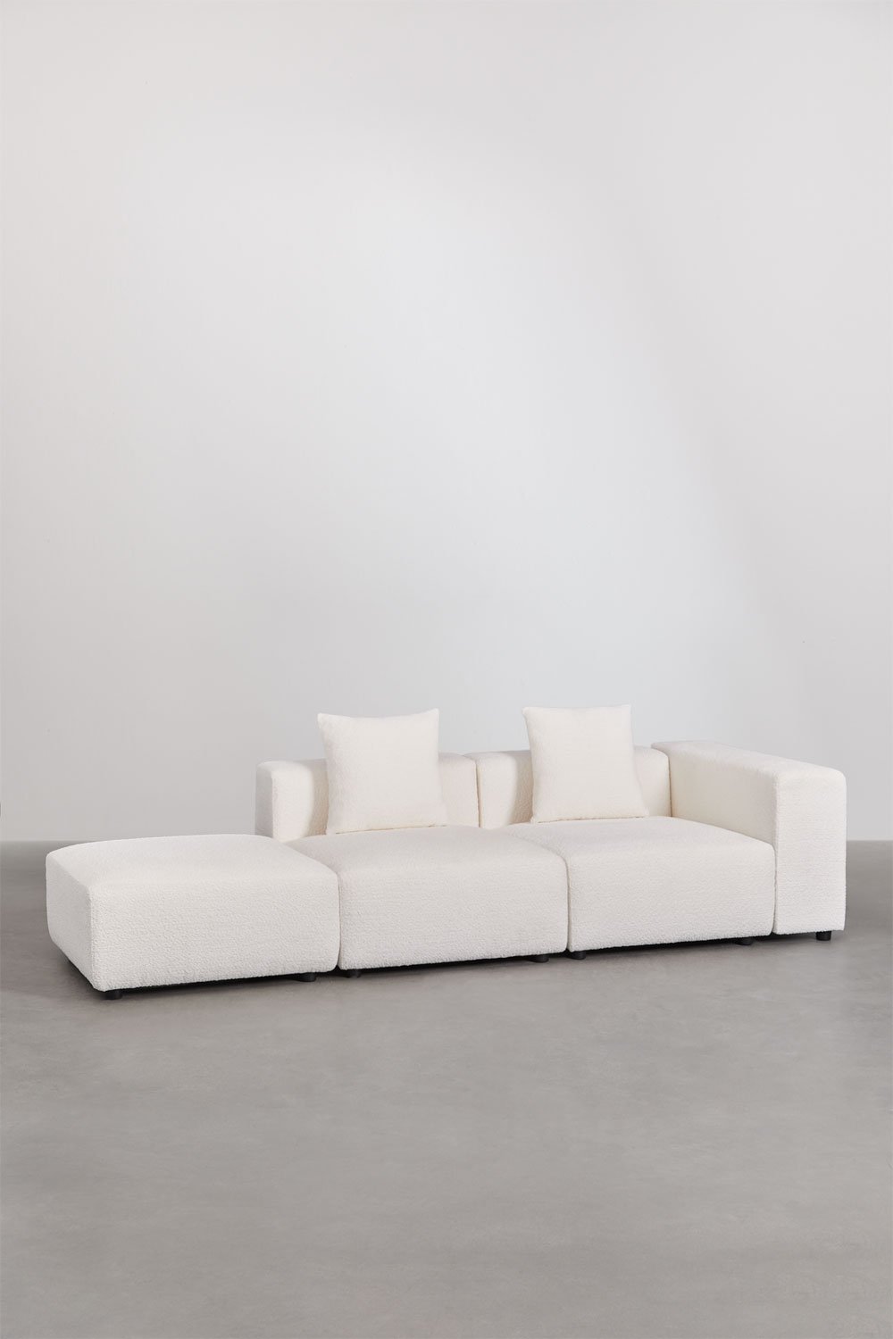 Modulares Ecksofa rechts 2-teilig mit hoher Armlehne und Hocker (↔︎285 cm) Bruna, Galeriebild 1