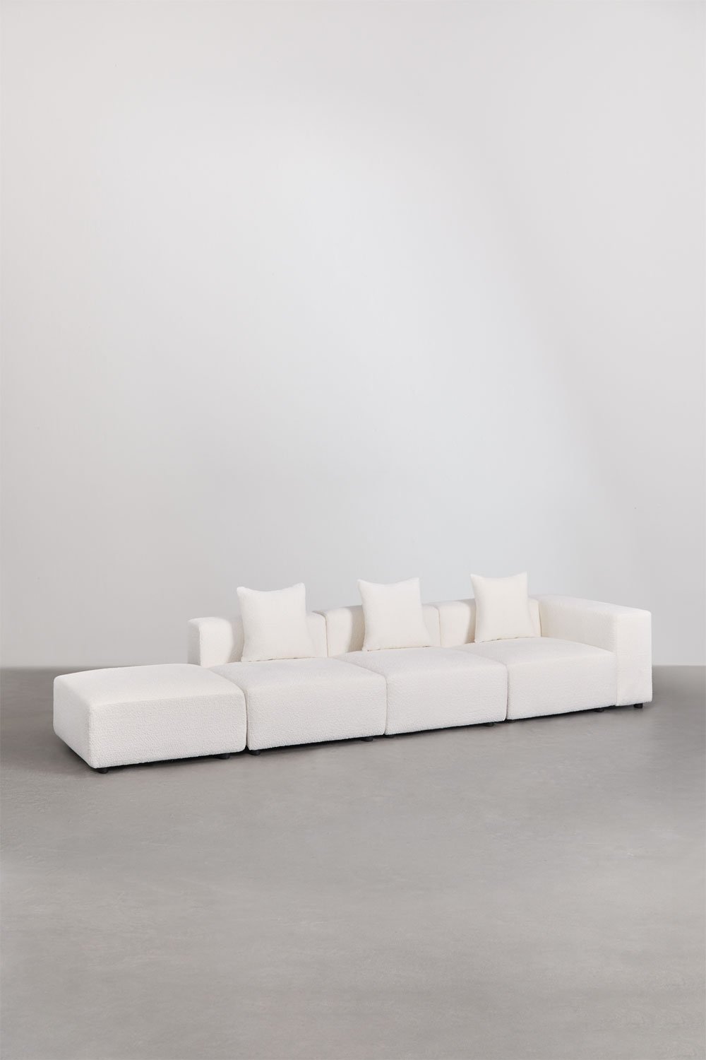 Modulares Ecksofa rechts mit hohem Armlehne und Hocker (↔︎370 cm) Bruna, Galeriebild 1