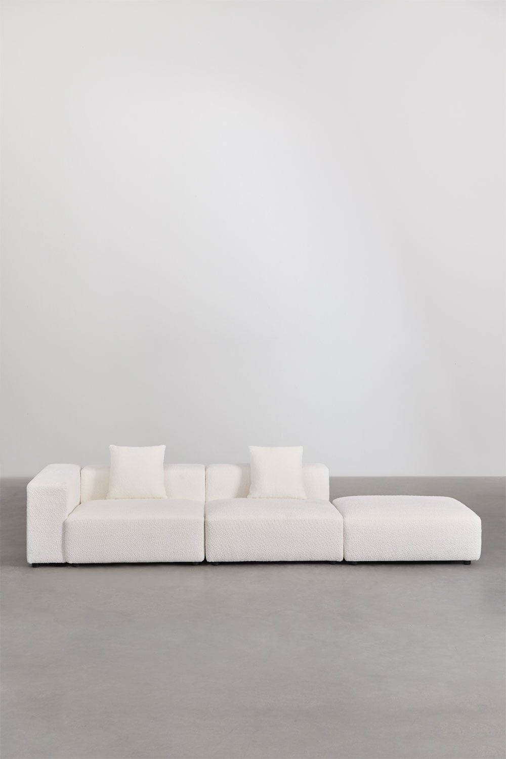 2-teiliges modulares Ecksofa mit hohem Armlehnen und Hocker ↔︎345 cm Bruna, Galeriebild 3