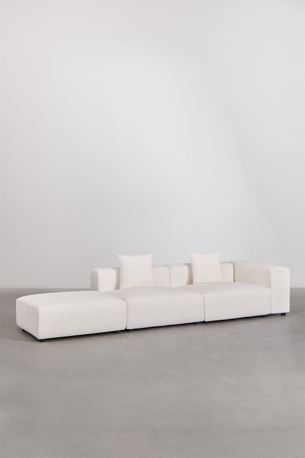 Modulares Ecksofa rechts, 2-teilig mit hoher Armlehne und Hocker (↔︎345 cm) Bruna, Galeriebild 1