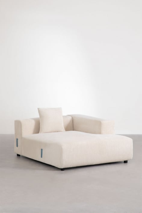 Módul Chaise Longue rechts mit Kissen für modulares Sofa Bruna