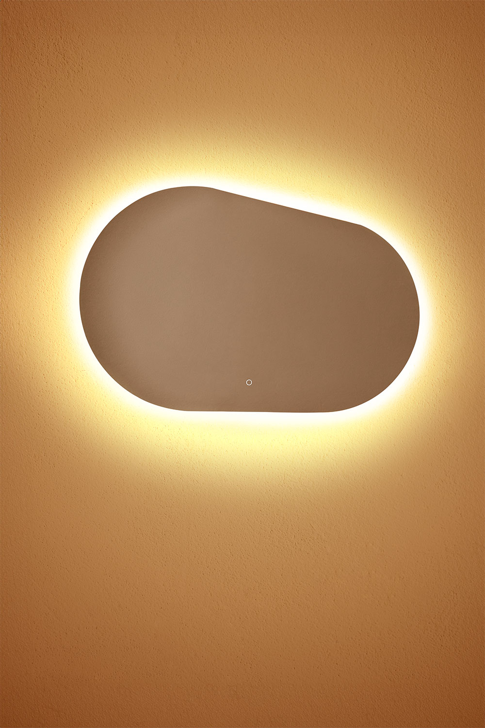 Deckenhängender LED Badezimmerspiegel Oval 40x100 Cm - Dimmbar & Einstellbare Helligkeit Schwarz