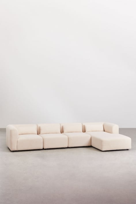 4-teiliges modulares Chaiselongue-Sofa Fogler rechts