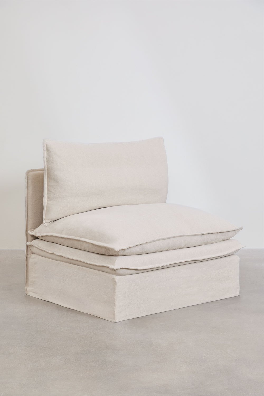 Zentralmodul für modulares Sofa aus Leinen und Baumwolle Grace, Galeriebild 1