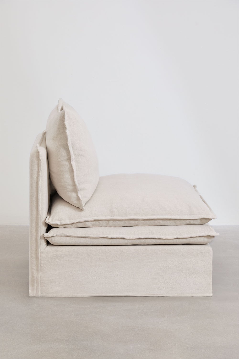 Zentrales Modul für modulare Sofas aus Leinen und Baumwolle Grace, Galeriebild 3