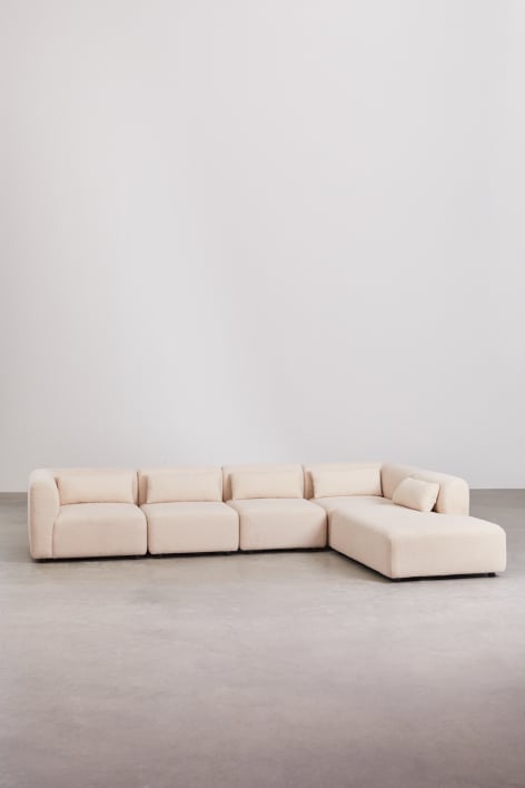 5-teiliges modulares Sofa Fogler mit Chaiselongue rechts