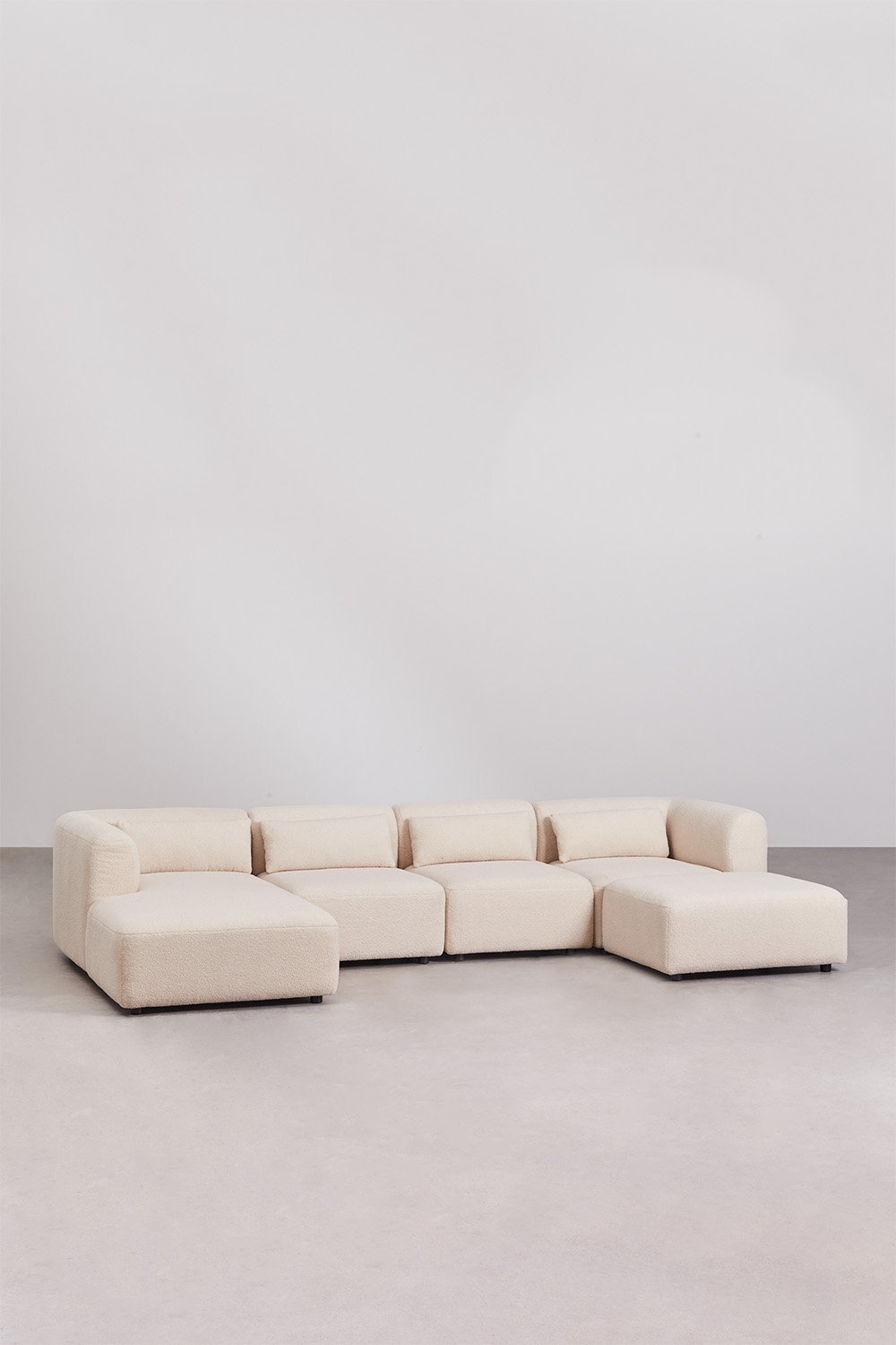Linksseitiges 4-teiliges modulares Ecksofa mit Hocker Fogler, Galeriebild 3
