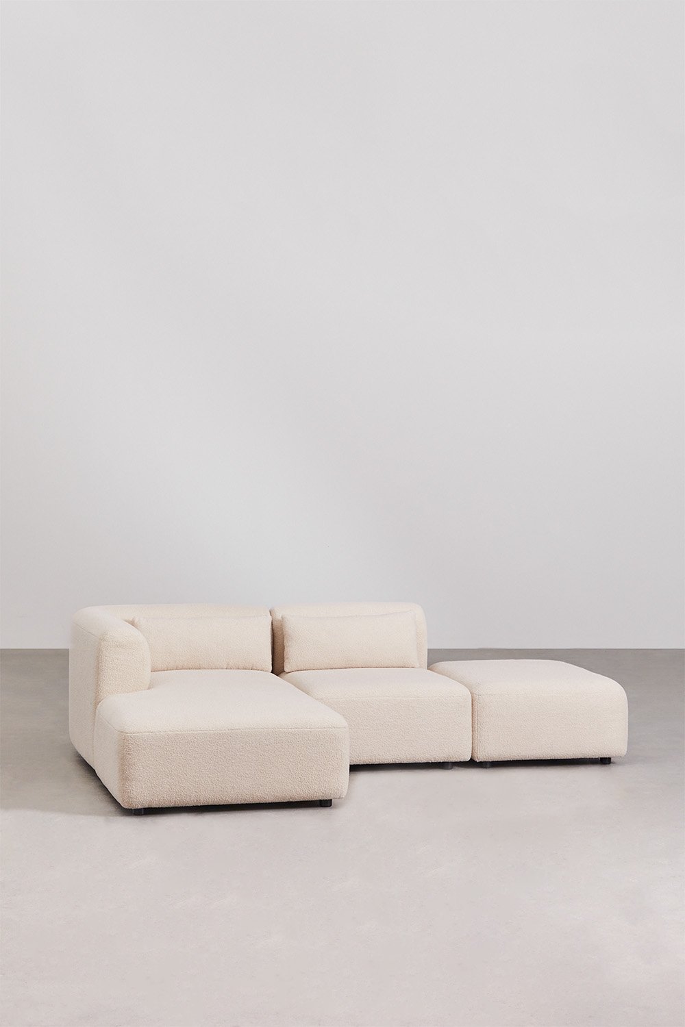 2-teiliges modulares Chaiselongue-Sofa links mit Fogler-Hocker, Galeriebild 1