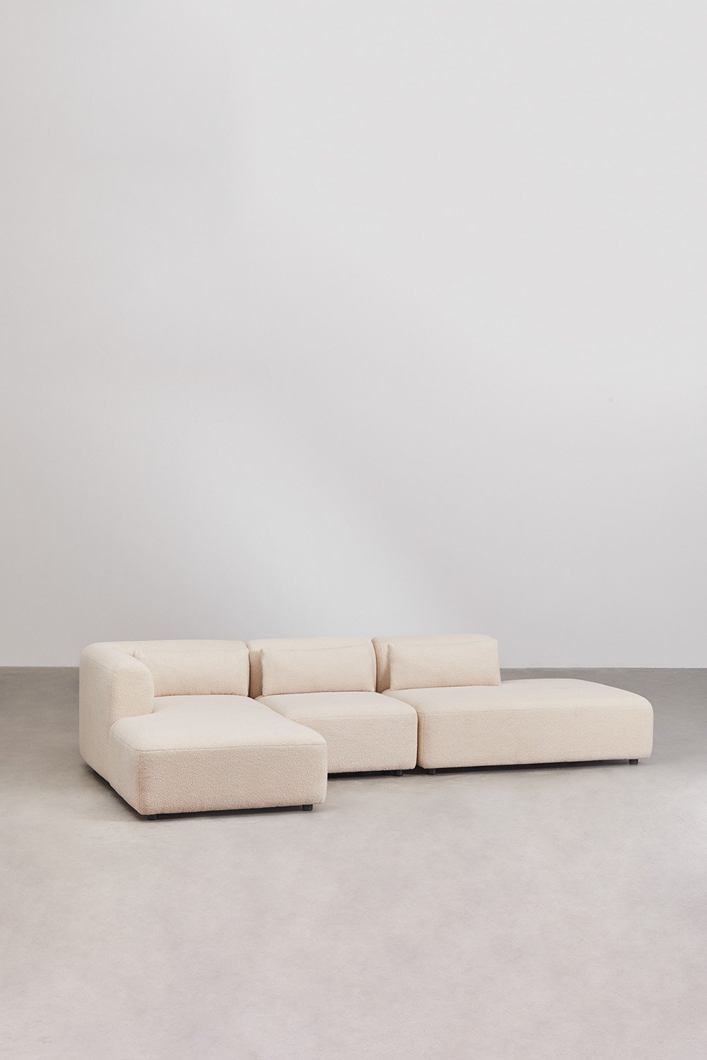 3-teiliges modulares Chaiselongue-Sofa links mit Fogler-Chaiselounge, Galeriebild 1