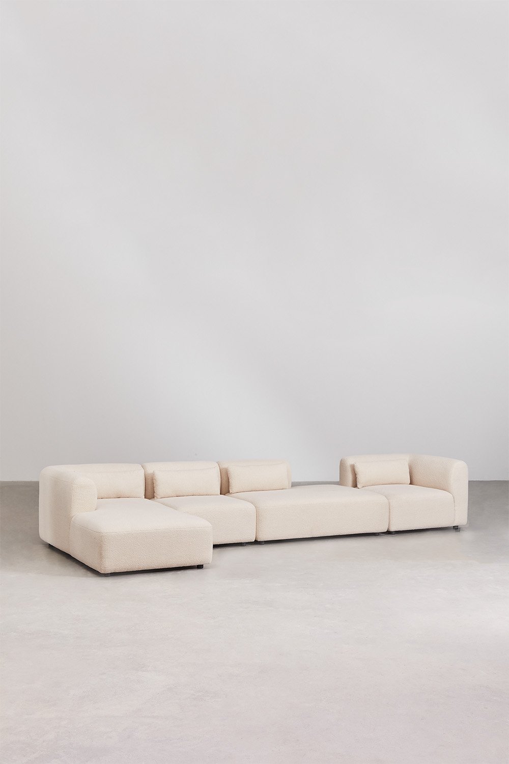 4-teiliges modulares Chaiselongue-Sofa links mit Fogler-Chaiselounge, Galeriebild 1