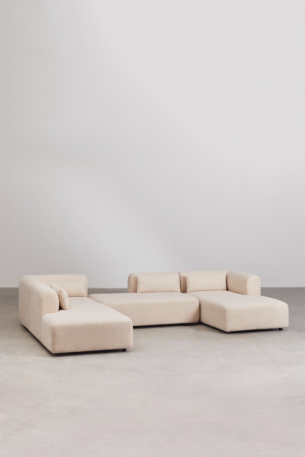 4-teiliges modulares Chaiselongue-Sofa rechts mit Doppel-Chaiselongue, Galeriebild 1