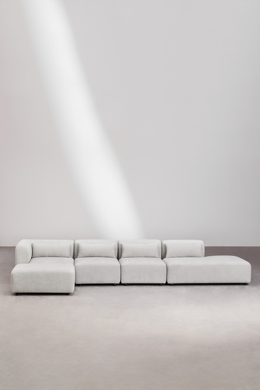 4-teiliges modulares Ecksofa mit Chaiselongue rechts und Fogler-Hocker, Galeriebild 3