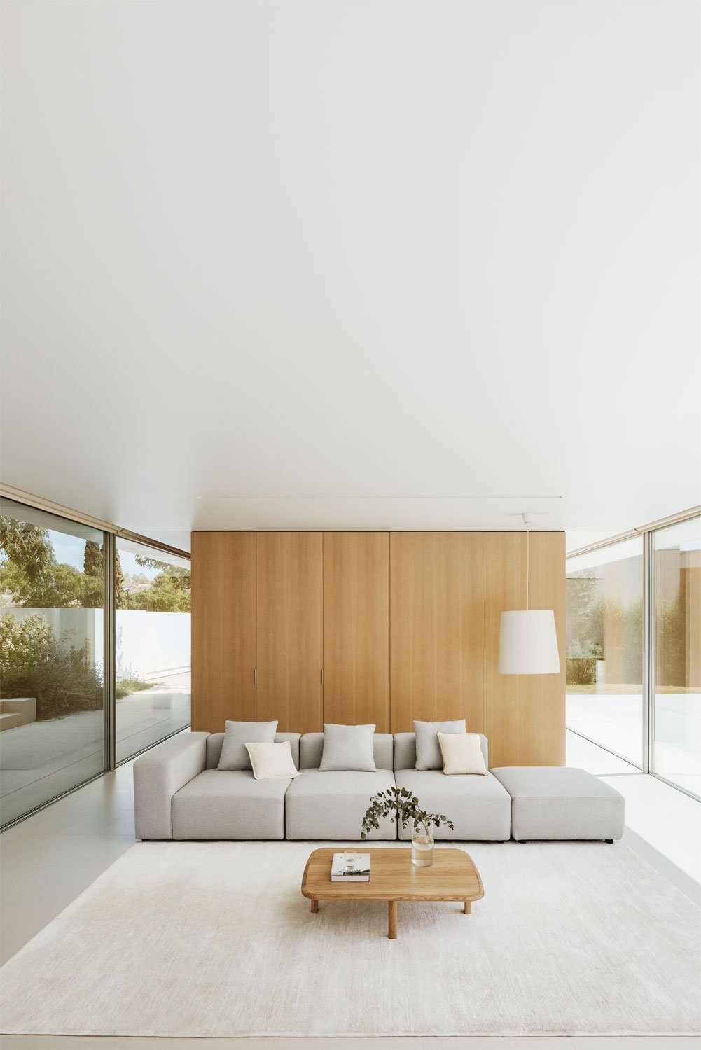 3-teilige modulares Ecksofa links mit hoher Armlehne und Hocker ↔︎370 cm Bruna, Galeriebild 12