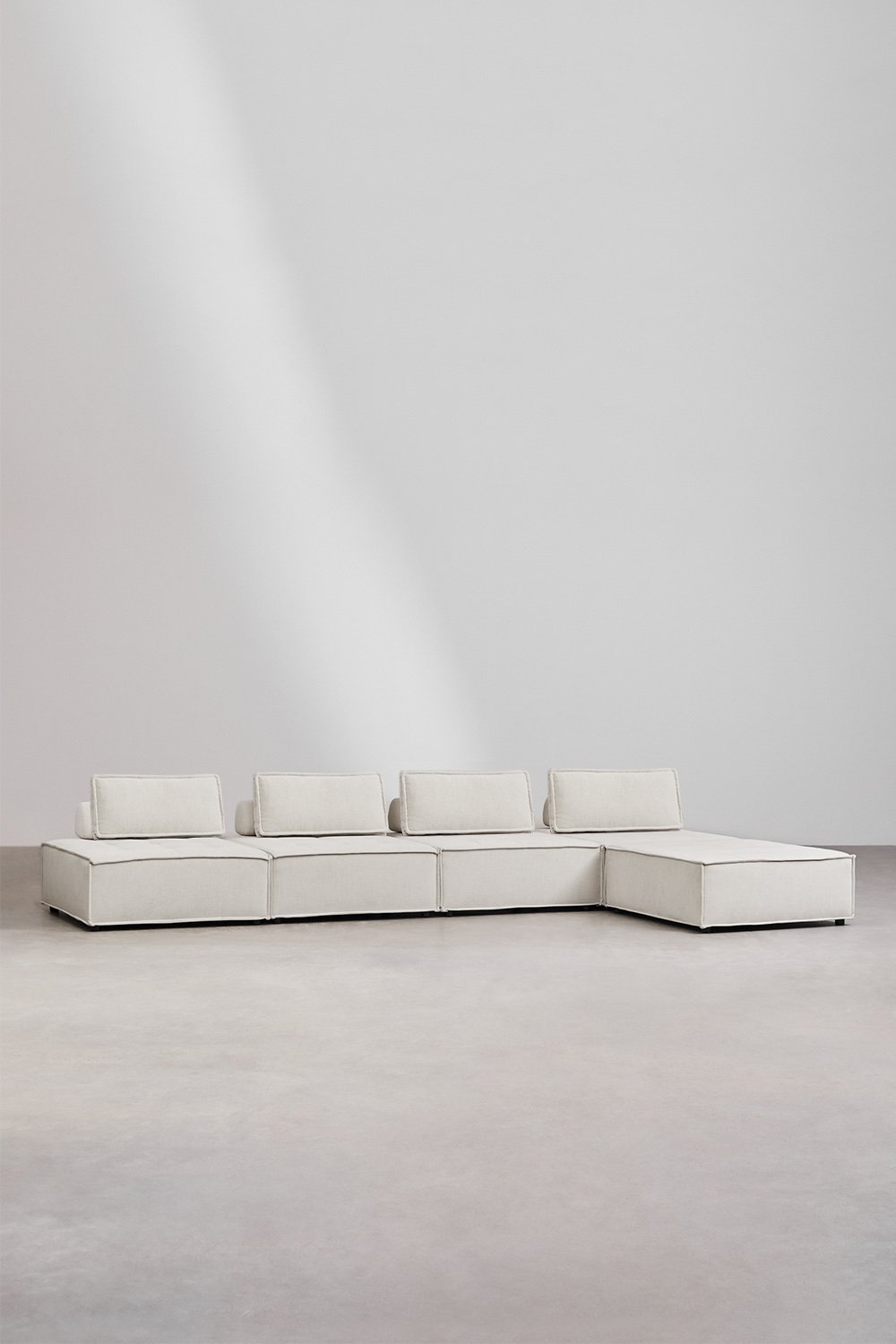 5-teiliges modulares Chaiselongue-Sofa aus Vermont-Stoff , Galeriebild 2