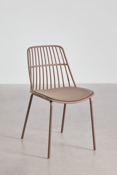 Esszimmerstuhl aus Polypropylen und Stahl Maeba - Braun Praline