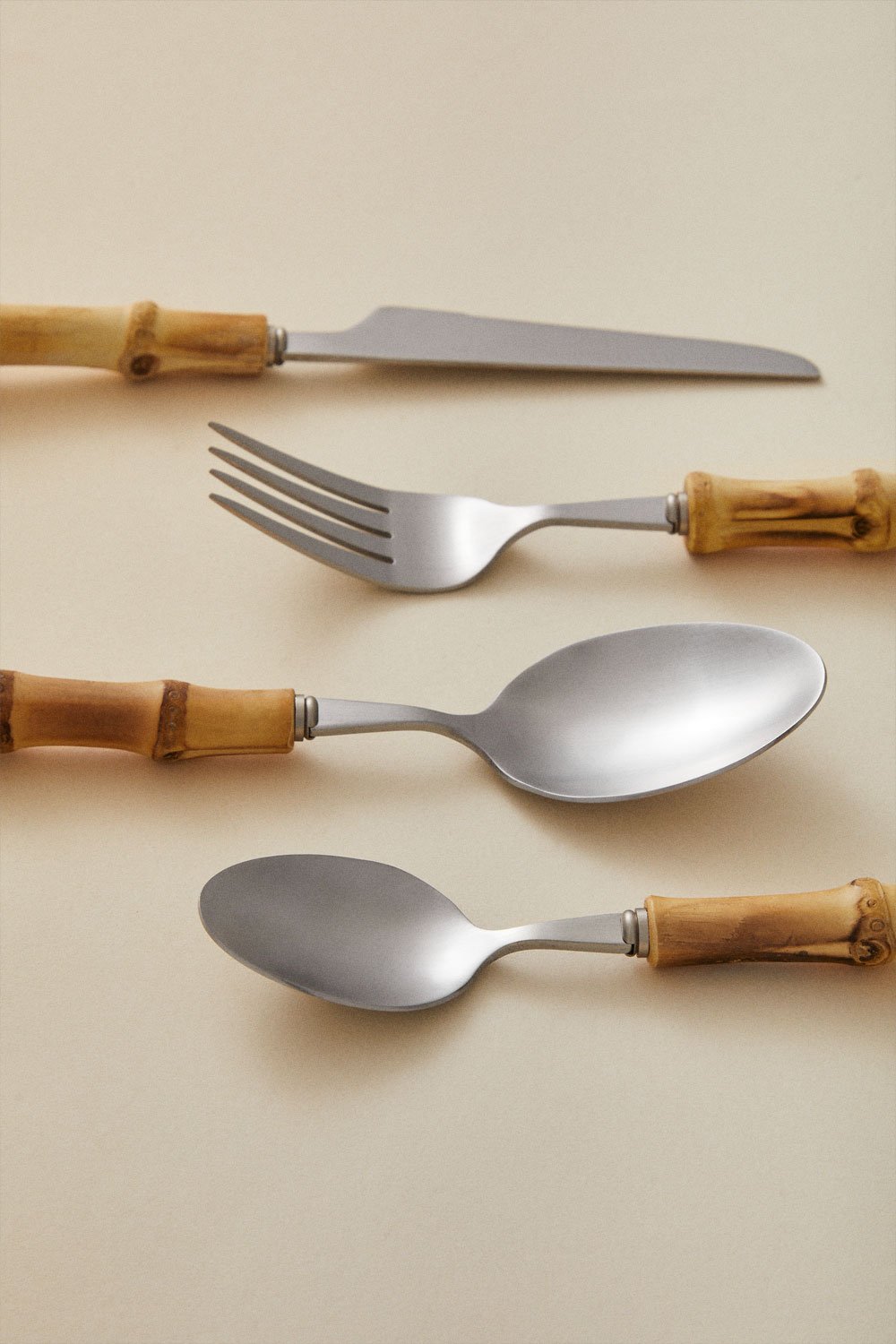 16-teiliges Besteckset aus Edelstahl mit Bambusgriff Visola, Galeriebild 4