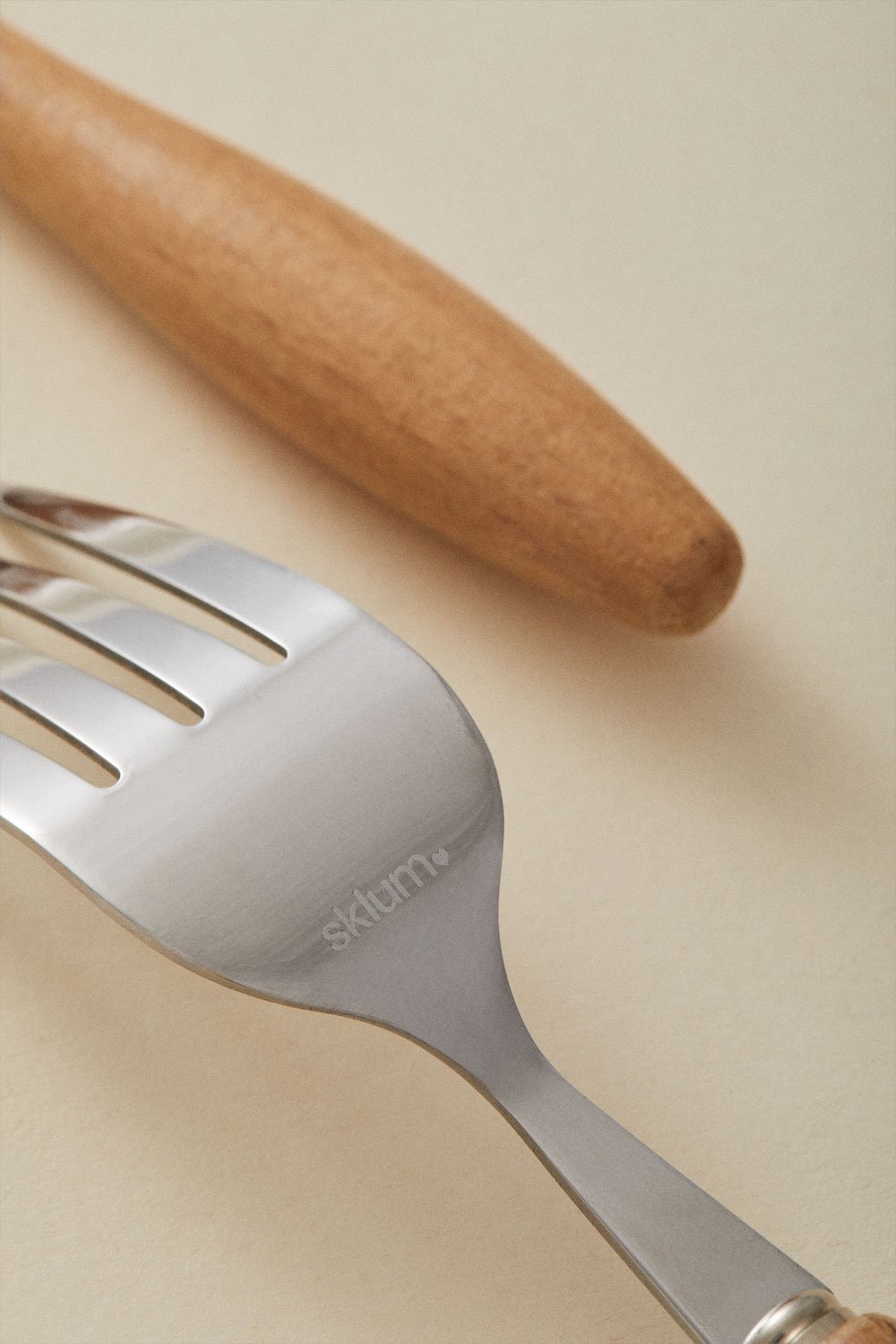 16-teiliges Besteckset aus Edelstahl mit Griffen aus Buchenholz Midra, Galeriebild 5