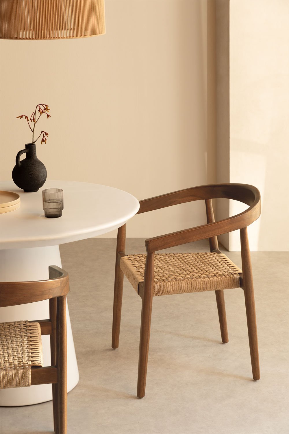 Packung mit 4 Esszimmerstühlen aus Teakholz, Visby Design, Galeriebild 1