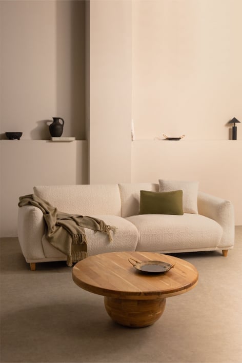 3-Sitzer-Sofa aus Eracli Bouclé - Bouclé  Weiß