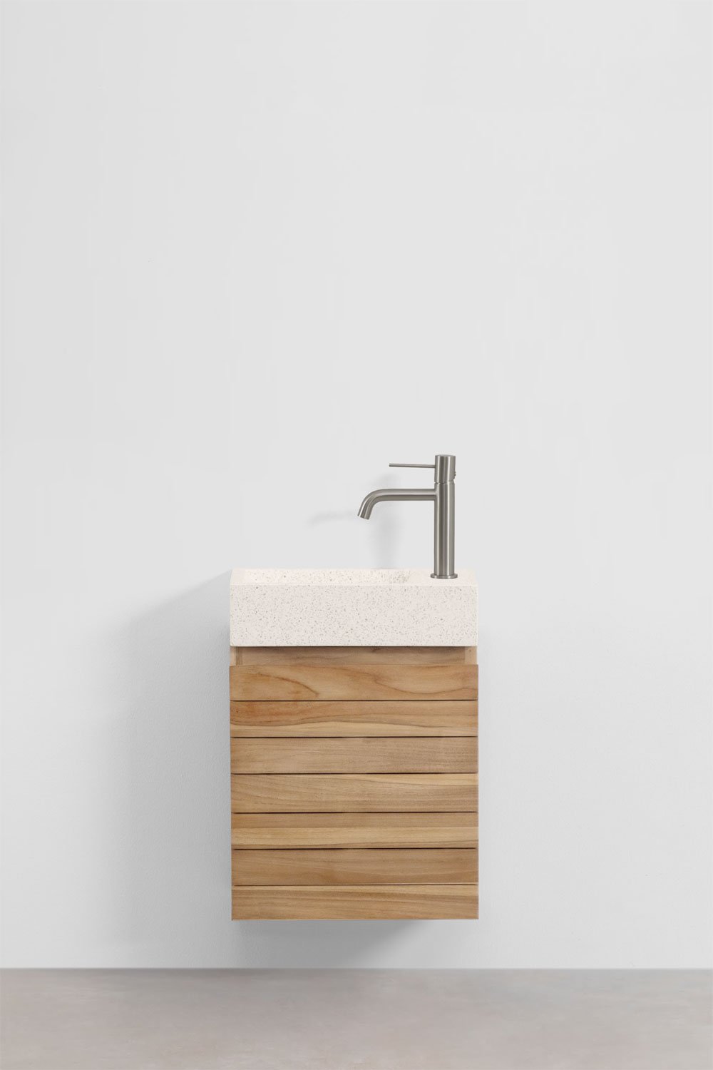 Badezimmermöbelset aus Teakholz mit integriertem Waschbecken aus Napier-Zement , Galeriebild 2
