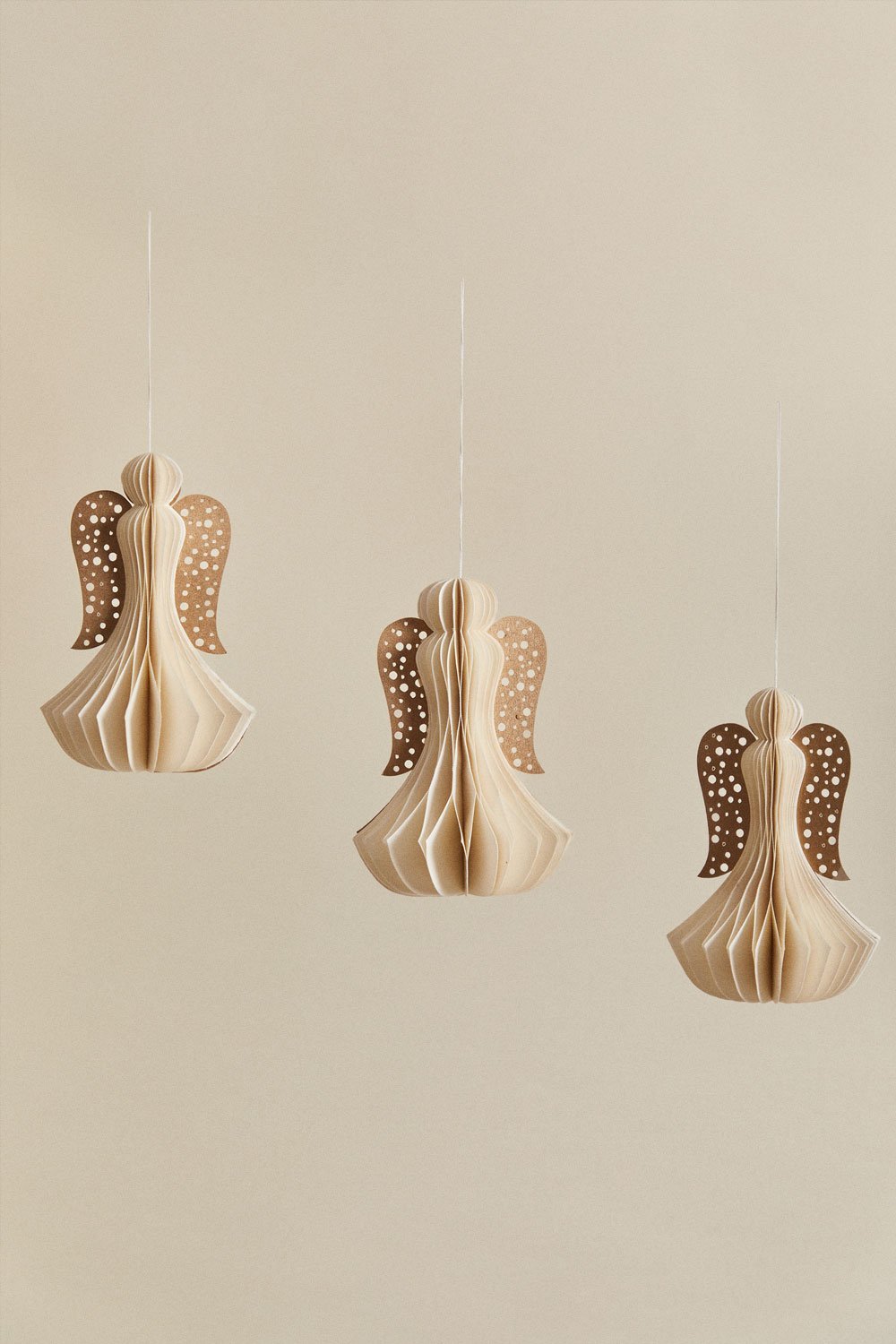 3er Set Weihnachtsdekorationen aus Papier Ceriba, Galeriebild 2