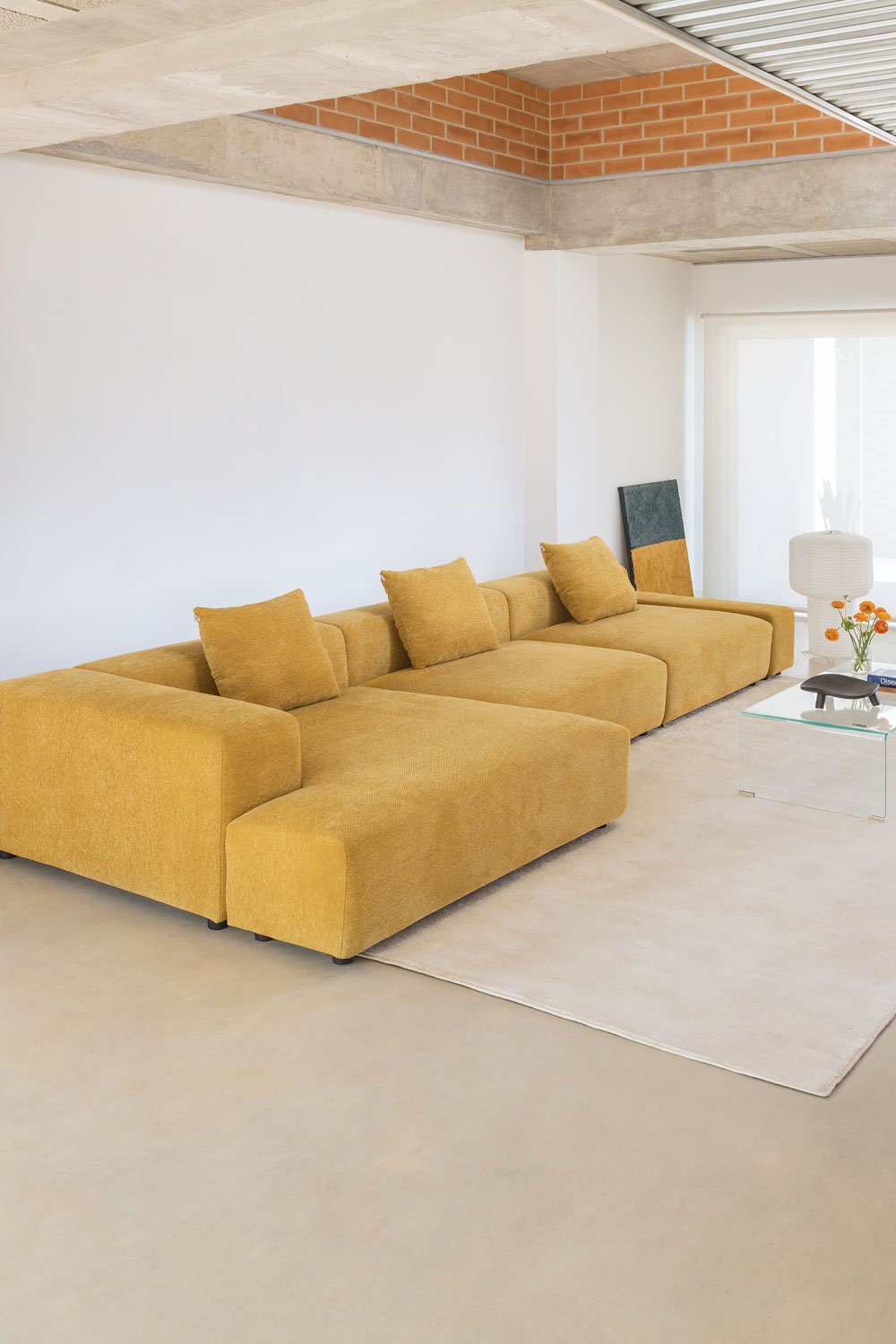 3-teiliges modulares Chaiselongue-Sofa für die linke Ecke (↔︎375 cm) Bruna, Galeriebild 1