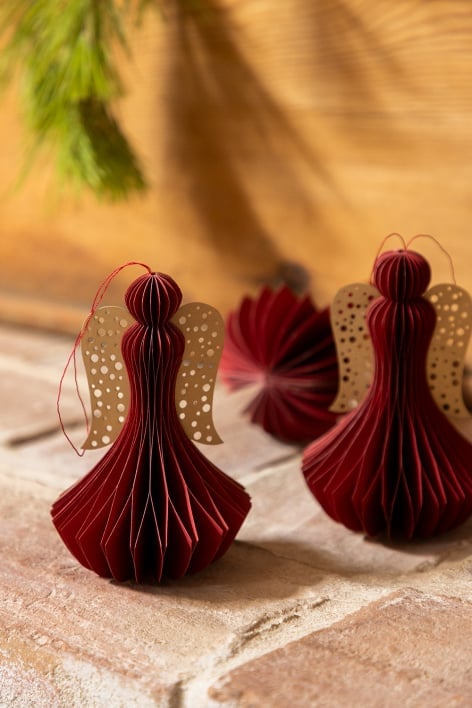 Packung mit 3 Weihnachtsdekorationen aus Ceriba-Papier