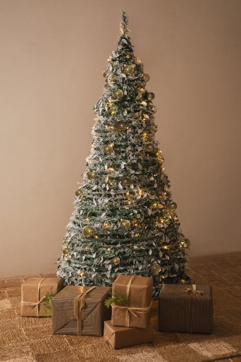 Taimy faltbarer Weihnachtsbaum mit LED-Lichtern - Vergoldet