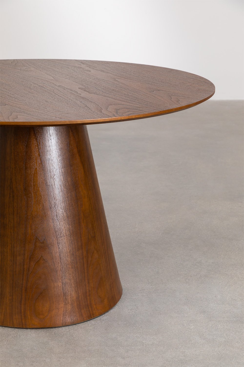 Rundes Aura-Holztischset (Ø120 cm) und 4 Xastru-Samt-Esszimmerstühle , Galeriebild 4