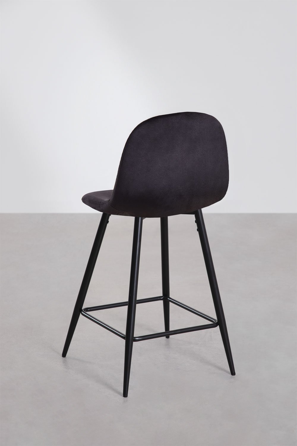 2er Pack Barhocker 65 cm Schwarzes Samt Schwarze Beine Glamm, Galeriebild 3