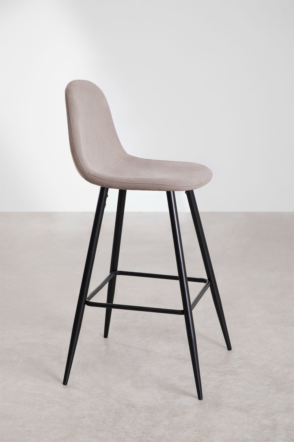 2er Pack Barhocker 75 cm Taupe Samt Schwarze Beine Glamm, Galeriebild 3