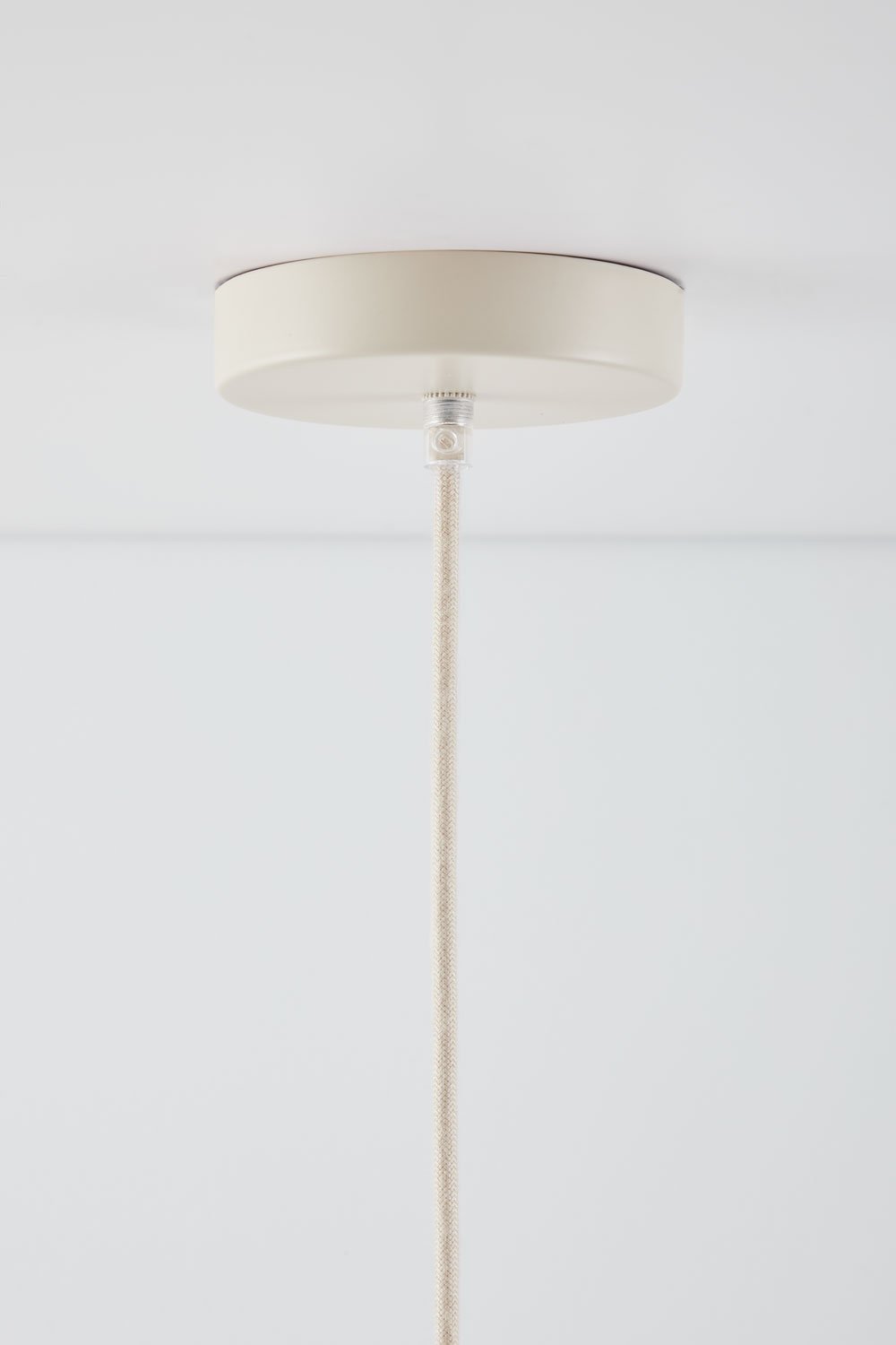 Deckenleuchte Ø50 cm aus Leinen und creme-beiger Baumwolle Vidson, Galeriebild 7