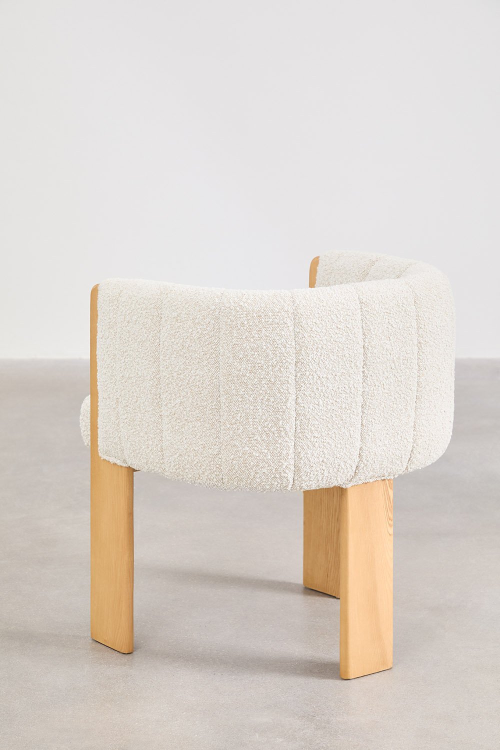 Set rechteckiger Tisch 200x100 cm mit Aura-Keramikfurnier und 8 Esszimmerstühlen aus Bouclé-Stoff Leo, Galeriebild 7